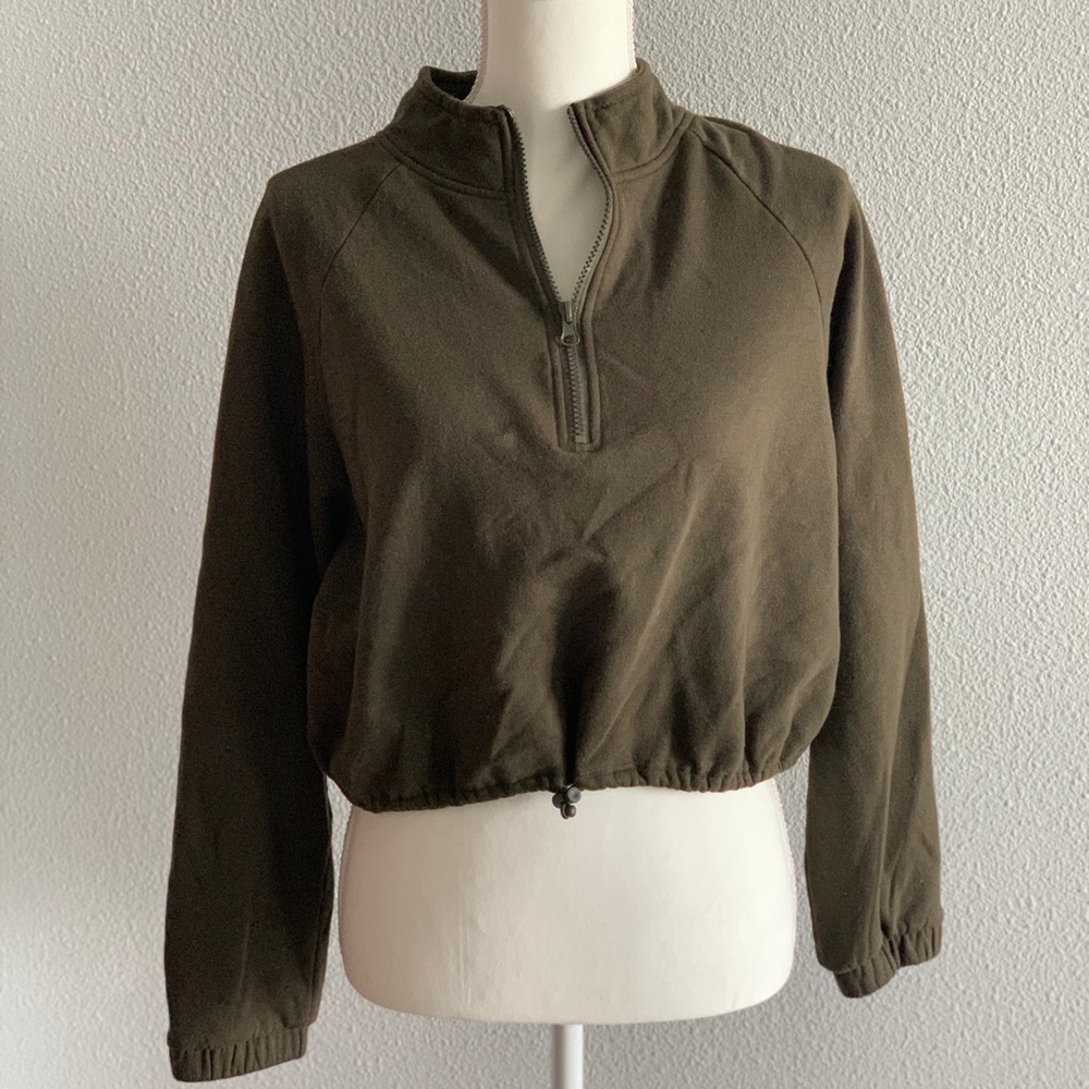 Green Crop Quarter Zip